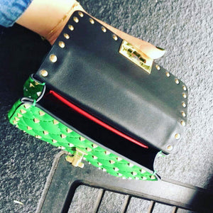 Valentino XW2B0123 Small Rockstud Spike Nappa Leather Bag Green - Default Title - View 9