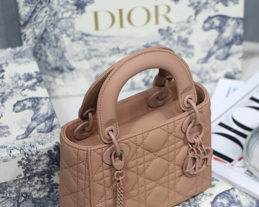 Dior M0505 Mini Dior Lady Bag Cannage lambskin Tan