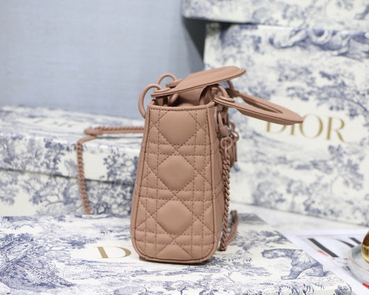 Dior M0505 Mini Dior Lady Bag Cannage lambskin Tan