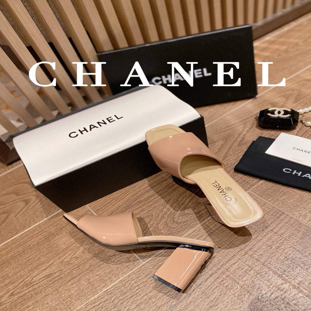 Chanel Women's Sandals Chanel Slippers Lambskin Heel 85mm C90170 - 35 - View 3