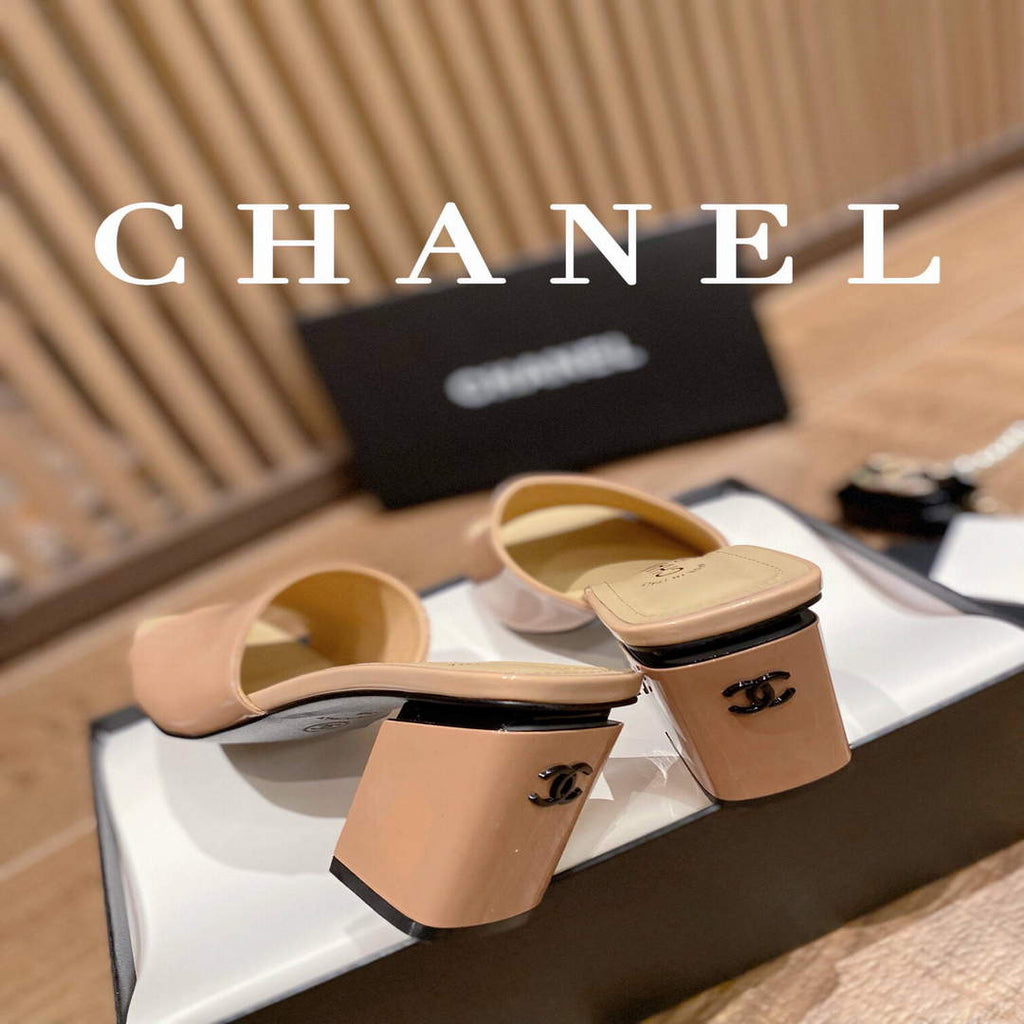 Chanel Women's Sandals Chanel Slippers Lambskin Heel 85mm C90170