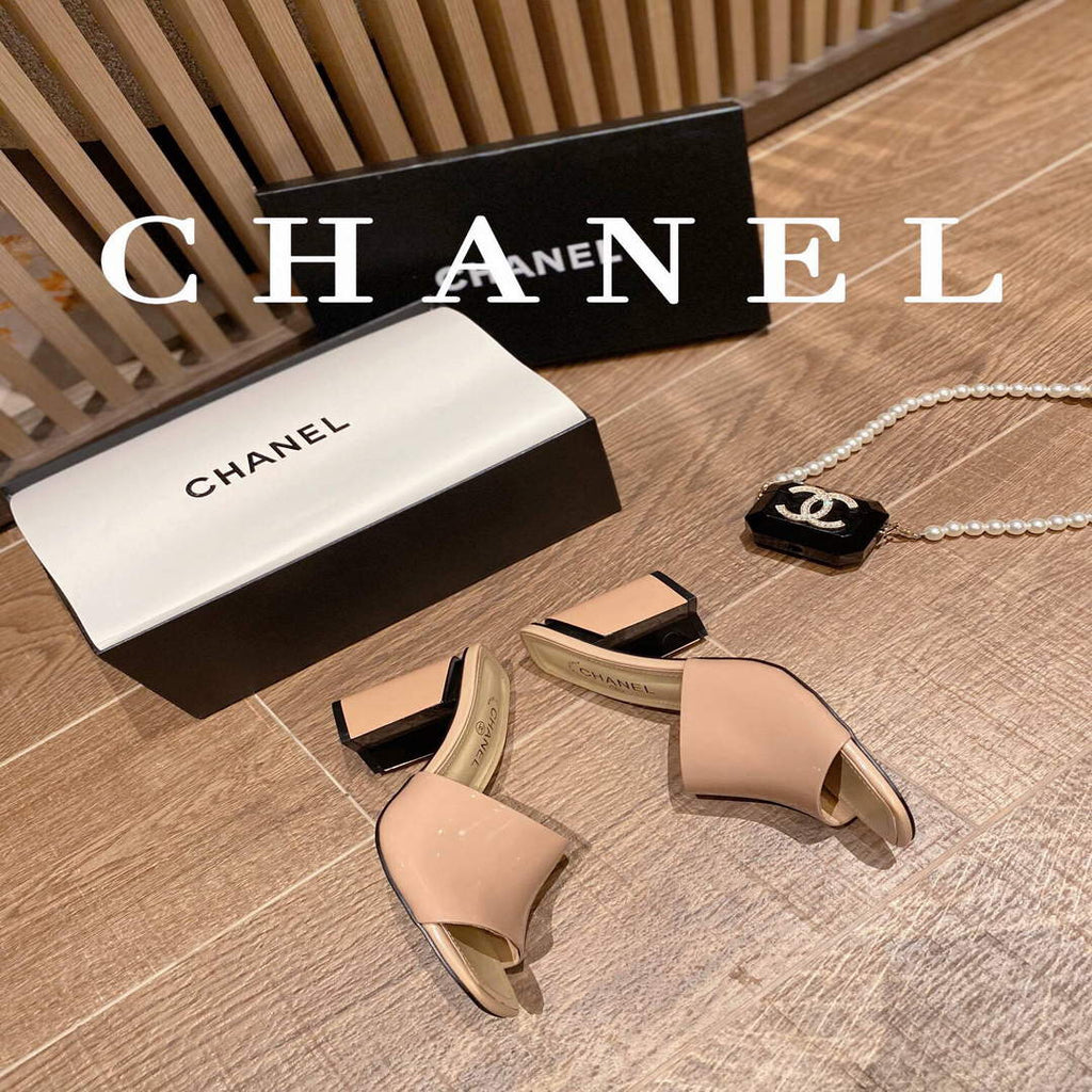 Chanel Women's Sandals Chanel Slippers Lambskin Heel 85mm C90170