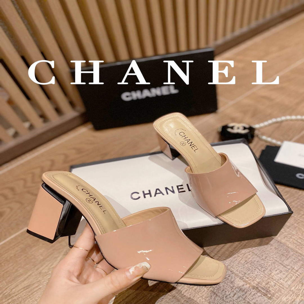 Chanel Women's Sandals Chanel Slippers Lambskin Heel 85mm C90170