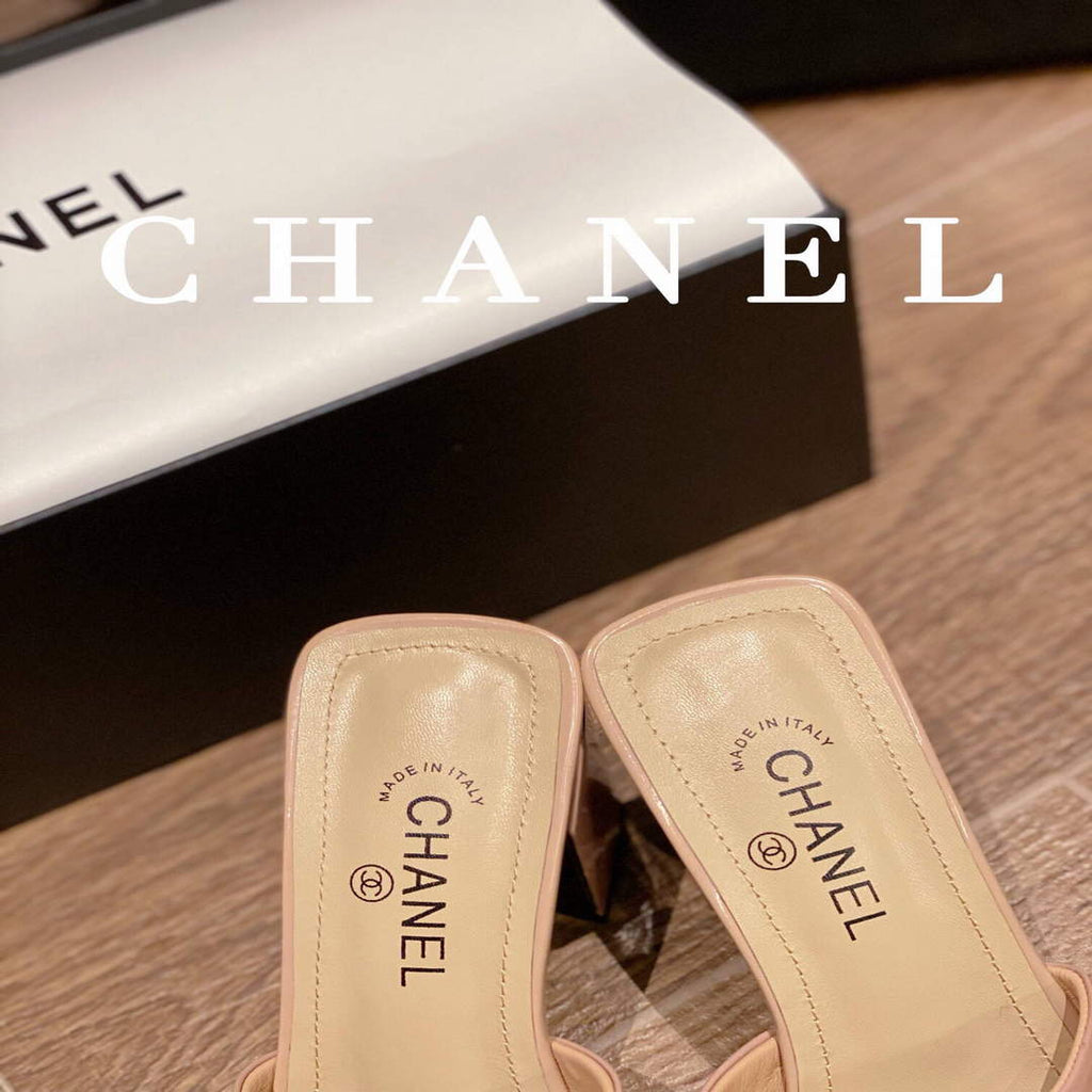 Chanel Women's Sandals Chanel Slippers Lambskin Heel 85mm C90170