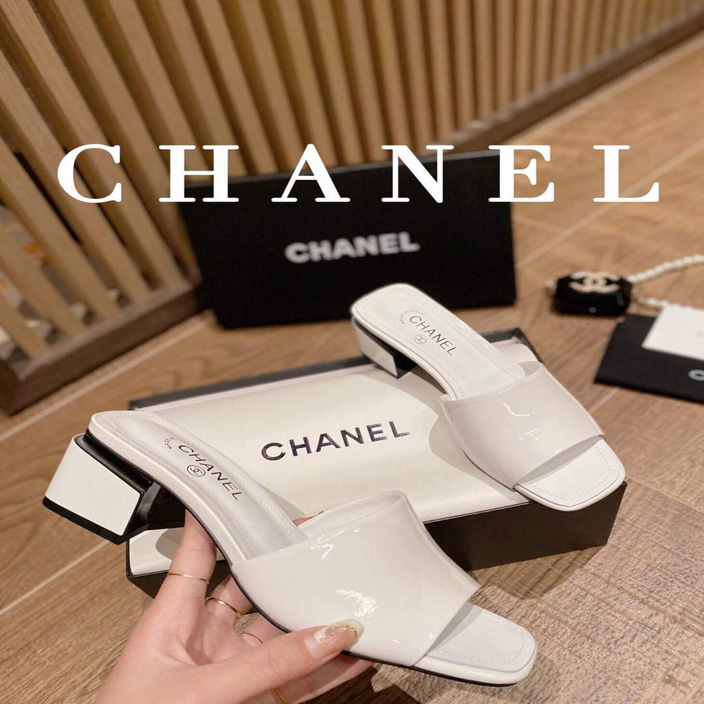 Chanel Women's Sandals Chanel Slippers Lambskin Heel 45mm C90179