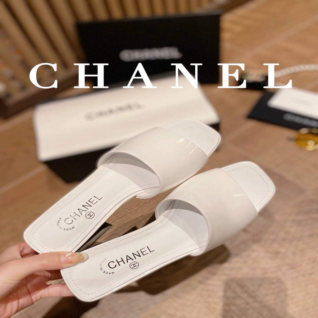 Chanel Women's Sandals Chanel Slippers Lambskin Heel 45mm C90179
