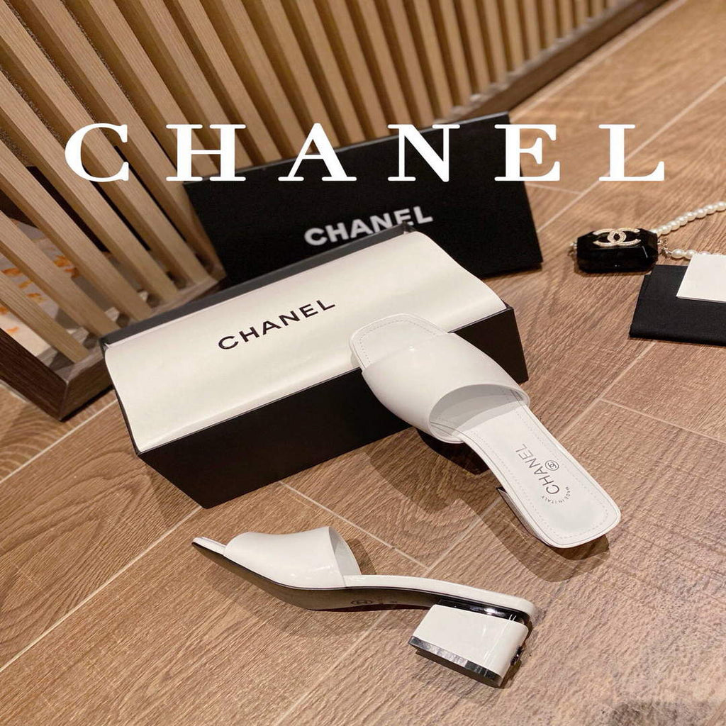 Chanel Women's Sandals Chanel Slippers Lambskin Heel 45mm C90179