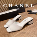 Chanel Women's Sandals Chanel Slippers Lambskin Heel 45mm C90179
