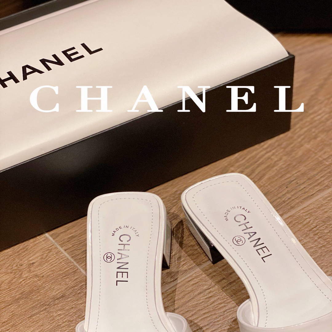 Chanel Women's Sandals Chanel Slippers Lambskin Heel 45mm C90179