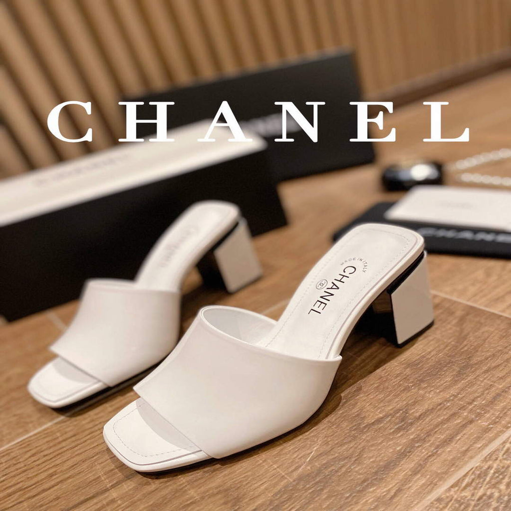 Chanel Women's Sandals Chanel Slippers Lambskin Heel 85mm C90171
