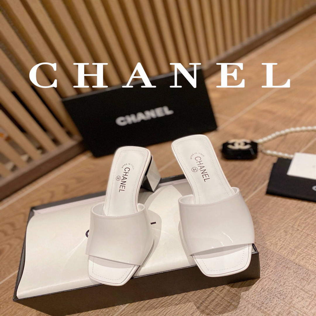 Chanel Women's Sandals Chanel Slippers Lambskin Heel 85mm C90171