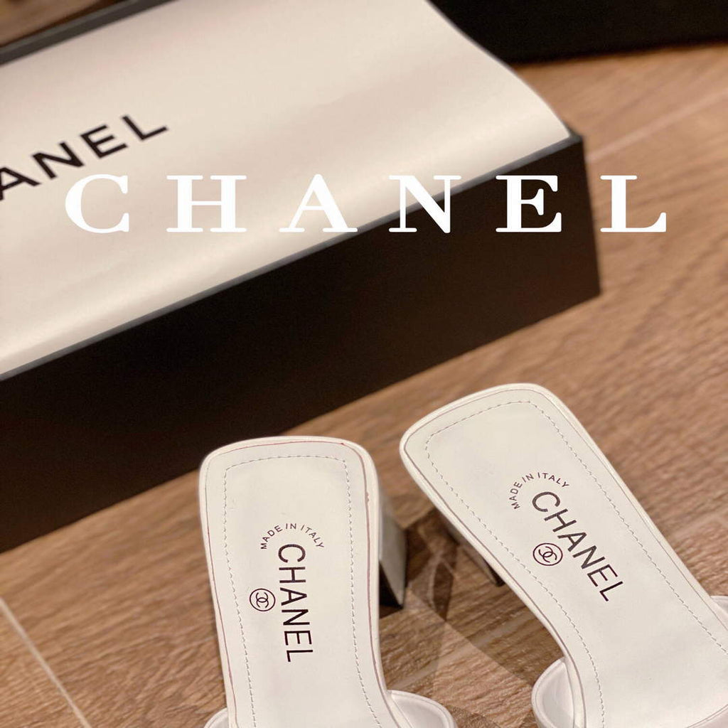 Chanel Women's Sandals Chanel Slippers Lambskin Heel 85mm C90171