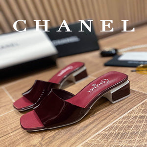 Chanel Women's Sandals Chanel Slippers Lambskin Heel 45mm C90180 - 35 - View 1