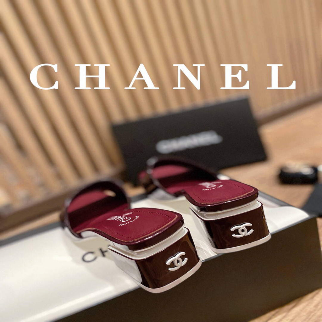 Chanel Women's Sandals Chanel Slippers Lambskin Heel 45mm C90180