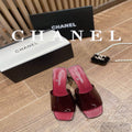 Chanel Women's Sandals Chanel Slippers Lambskin Heel 85mm C90172 - 35 - View 1