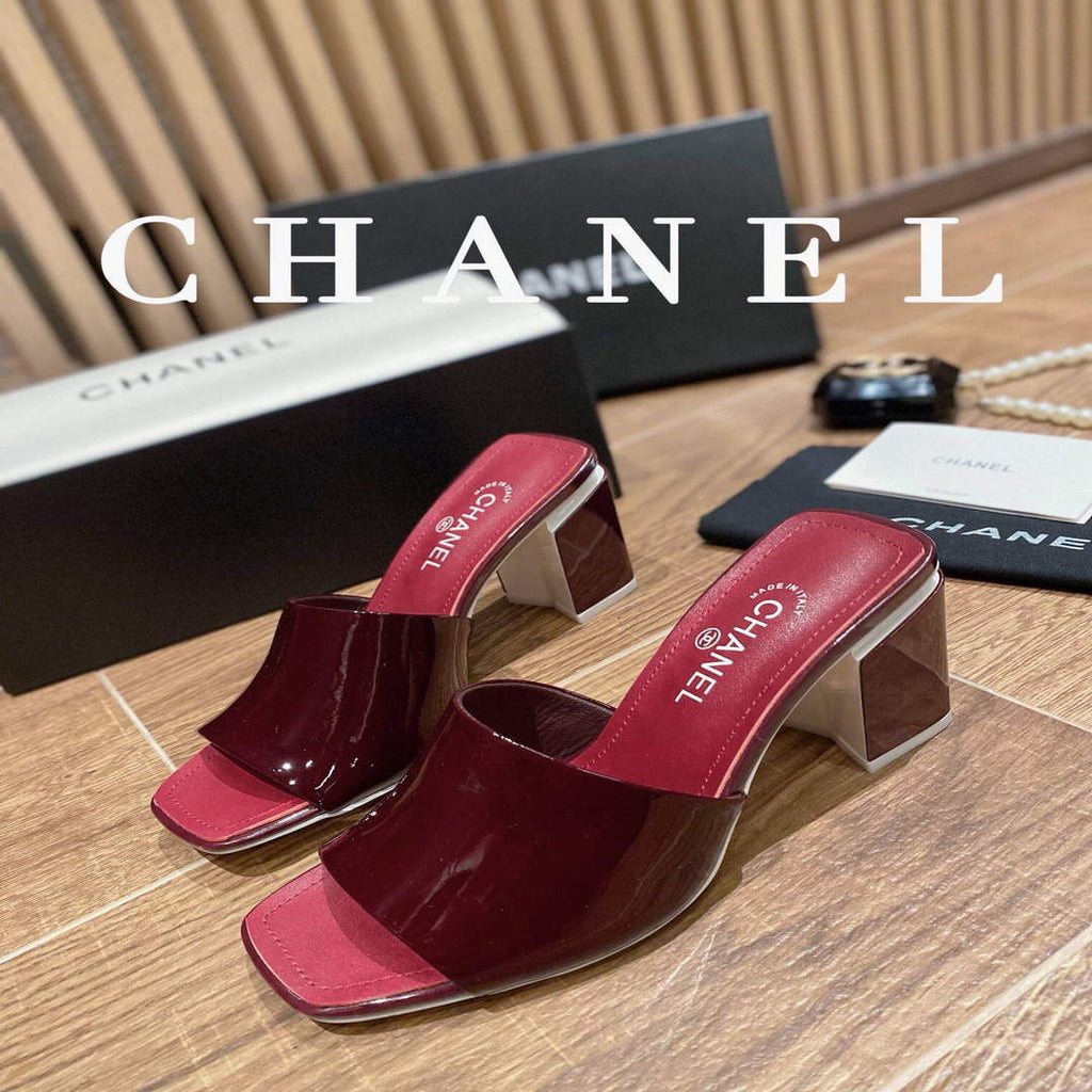 Chanel Women's Sandals Chanel Slippers Lambskin Heel 85mm C90172