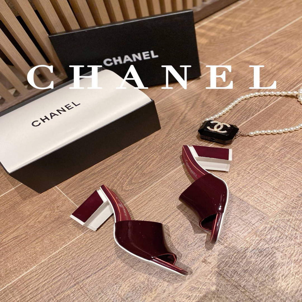 Chanel Women's Sandals Chanel Slippers Lambskin Heel 85mm C90172