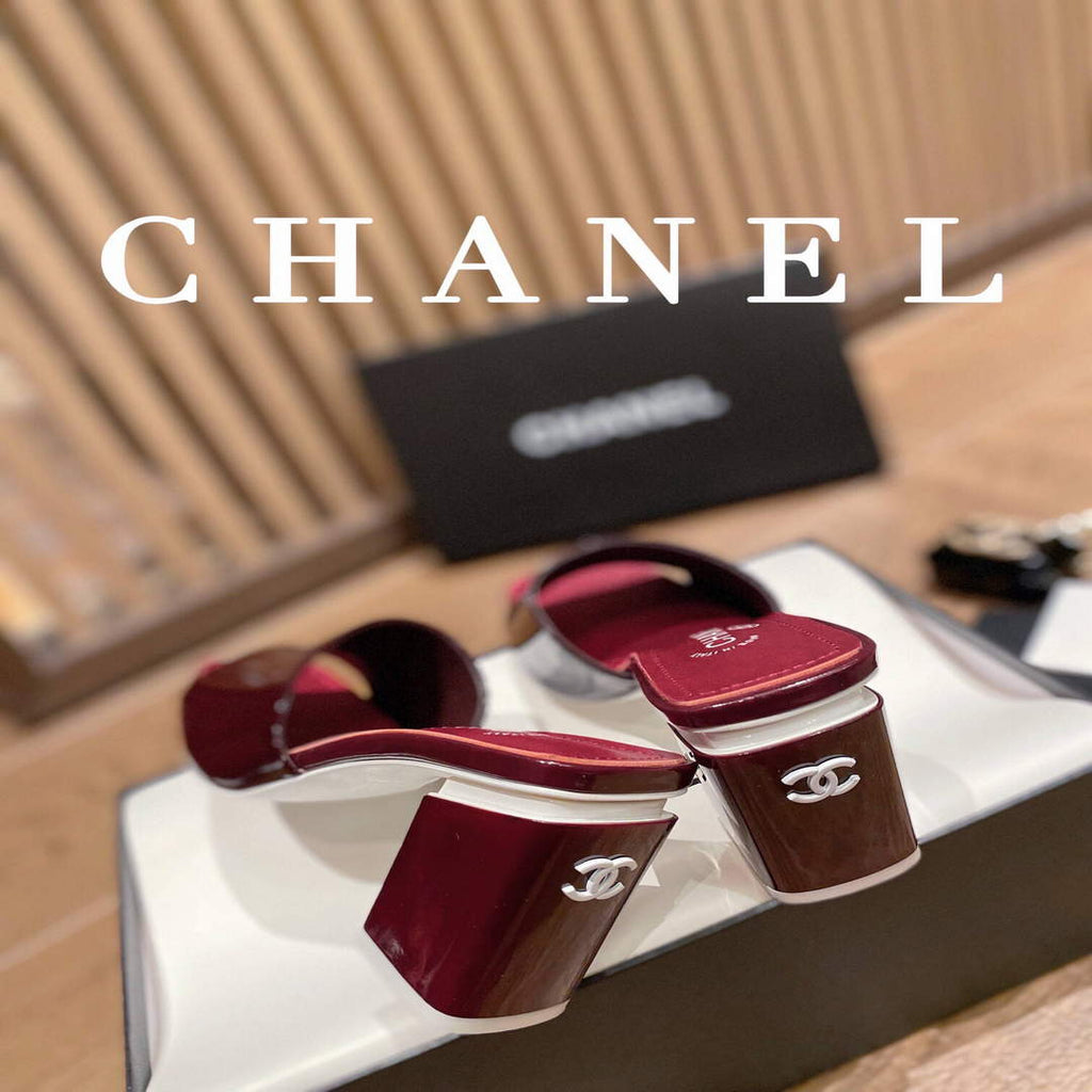 Chanel Women's Sandals Chanel Slippers Lambskin Heel 85mm C90172