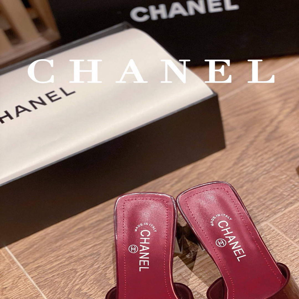 Chanel Women's Sandals Chanel Slippers Lambskin Heel 85mm C90172