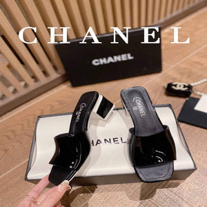 Chanel Women's Sandals Chanel Slippers Lambskin Heel 45mm C90181 - 35 - View 5