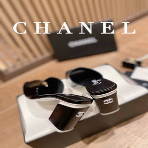 Chanel Women's Sandals Chanel Slippers Lambskin Heel 85mm C90173 - 35 - View 5