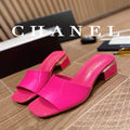 Chanel Women's Sandals Chanel Slippers Lambskin Heel 45mm C90177