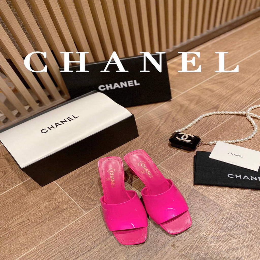 Chanel Women's Sandals Chanel Slippers Lambskin Heel 85mm C90174