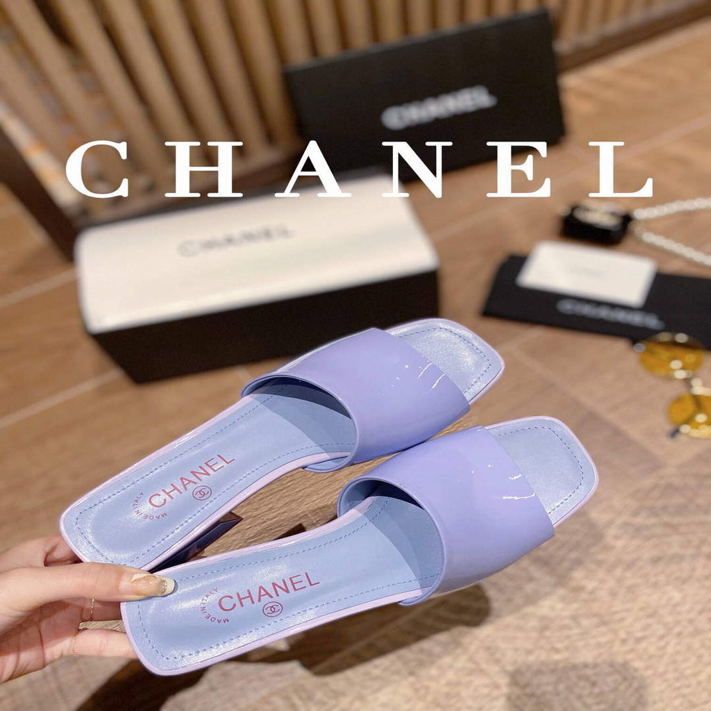 Chanel Women's Sandals Chanel Slippers Lambskin Heel 45mm C90176