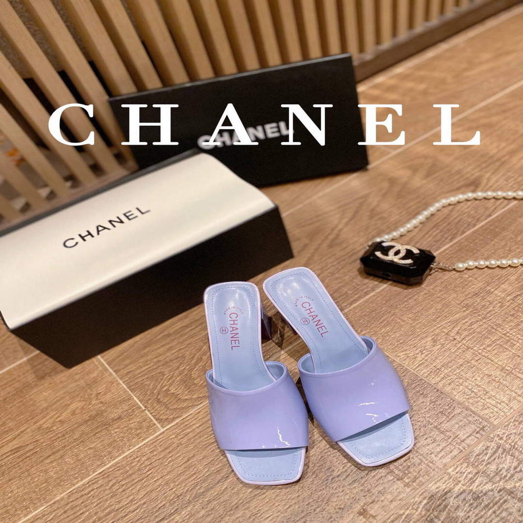 Chanel Women's Sandals Chanel Slippers Lambskin Heel 85mm C90175
