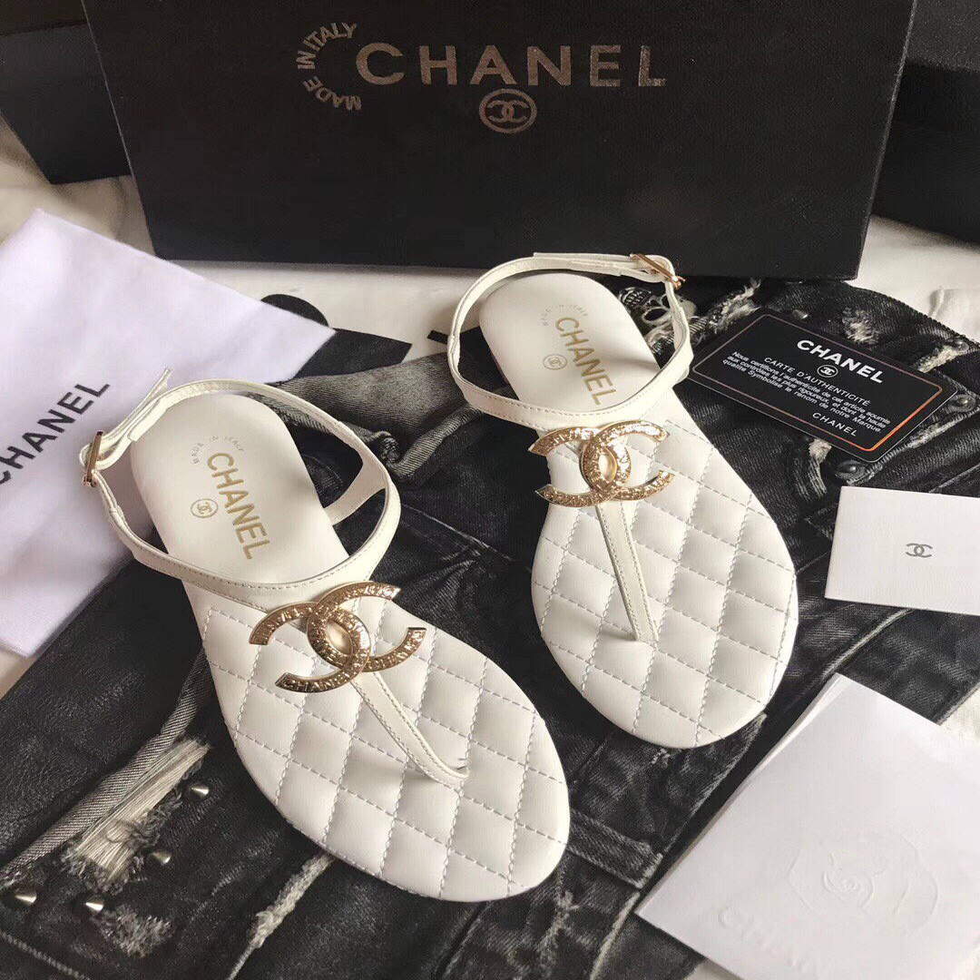 Chanel Women's Sandals Chanel Slippers Lambskin C90182 - 35 - View 3