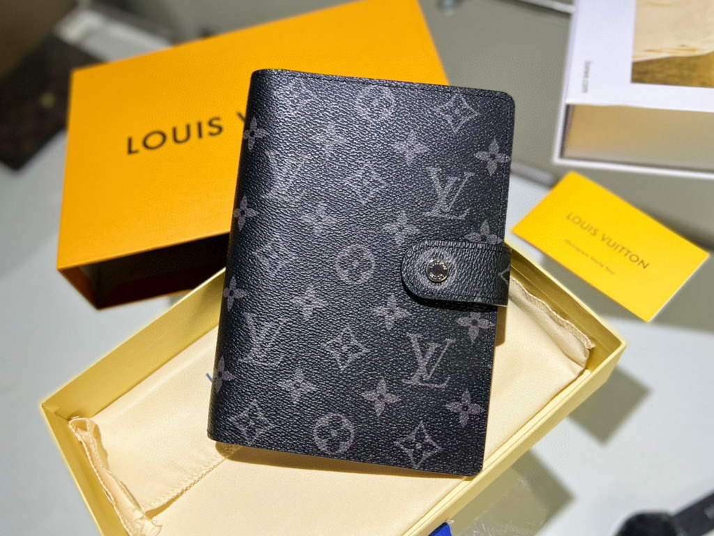 Louis Vuitton R20242 Medium Ring Agenda Cover Damier Graphite Canvas