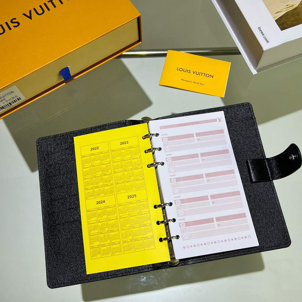 Louis Vuitton R20242 Medium Ring Agenda Cover Damier Graphite Canvas