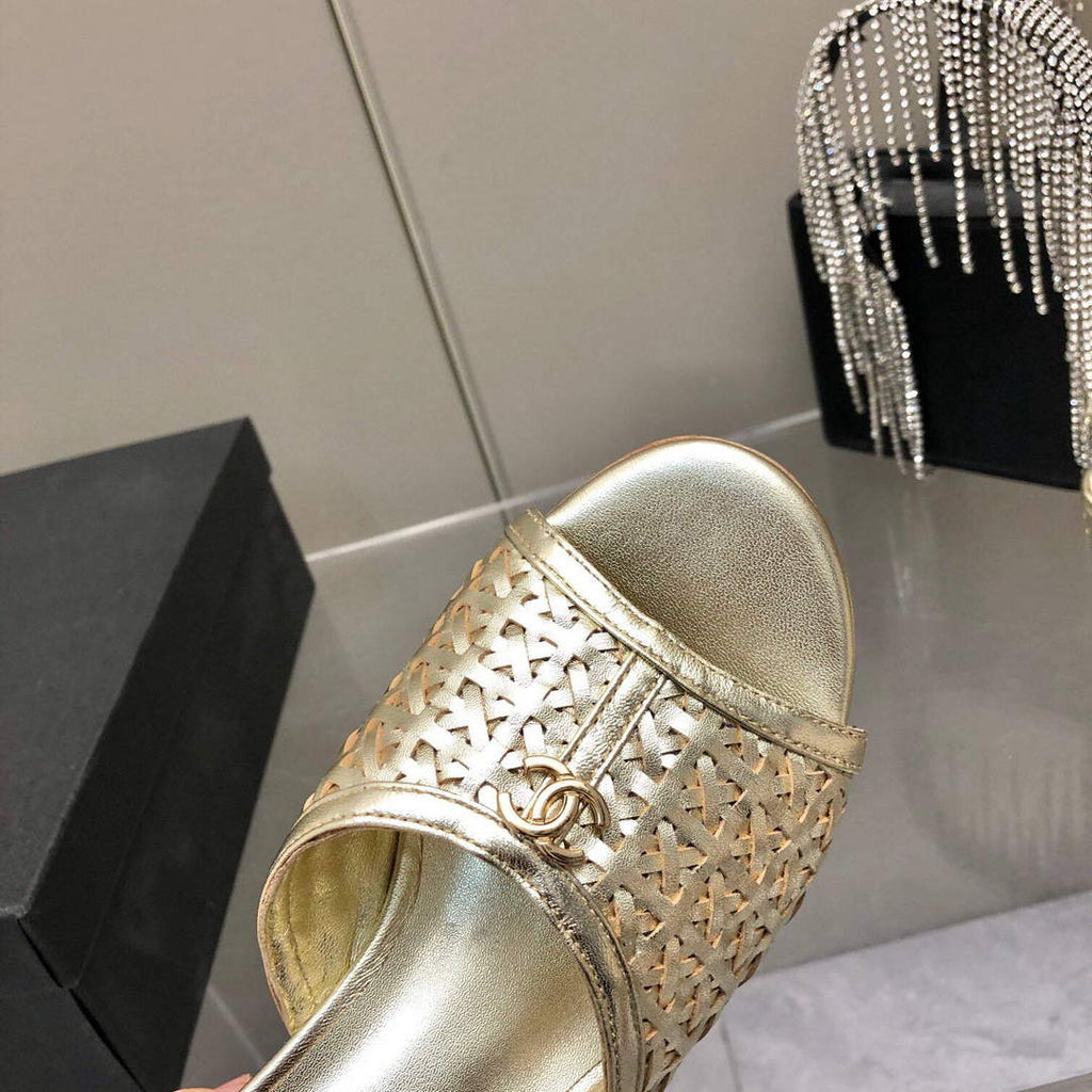 Chanel Women's Sandals Chanel Slippers Lambskin C90184