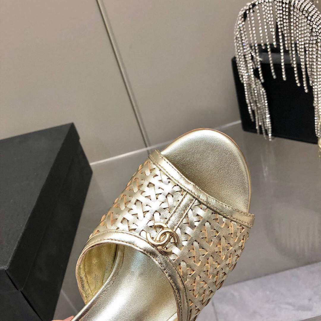 Chanel Women's Sandals Chanel Slippers Lambskin C90184