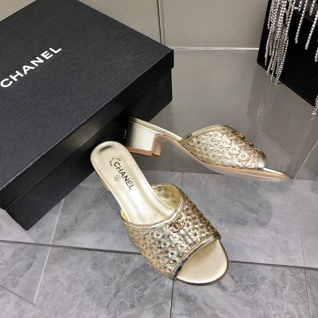 Chanel Women's Sandals Chanel Slippers Lambskin C90184