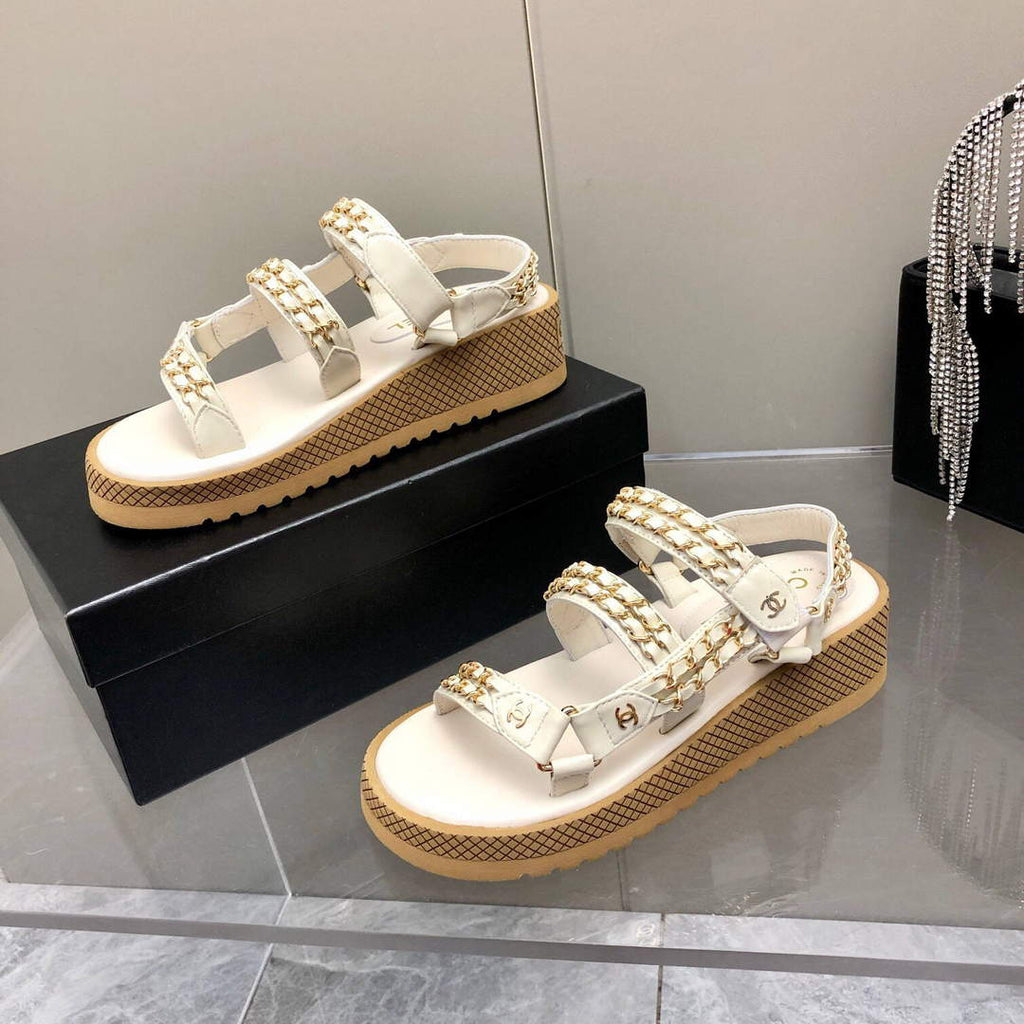 Chanel Women's Sandals Chanel Slippers Lambskin C90186