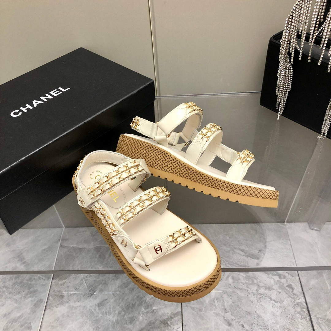 Chanel Women's Sandals Chanel Slippers Lambskin C90186
