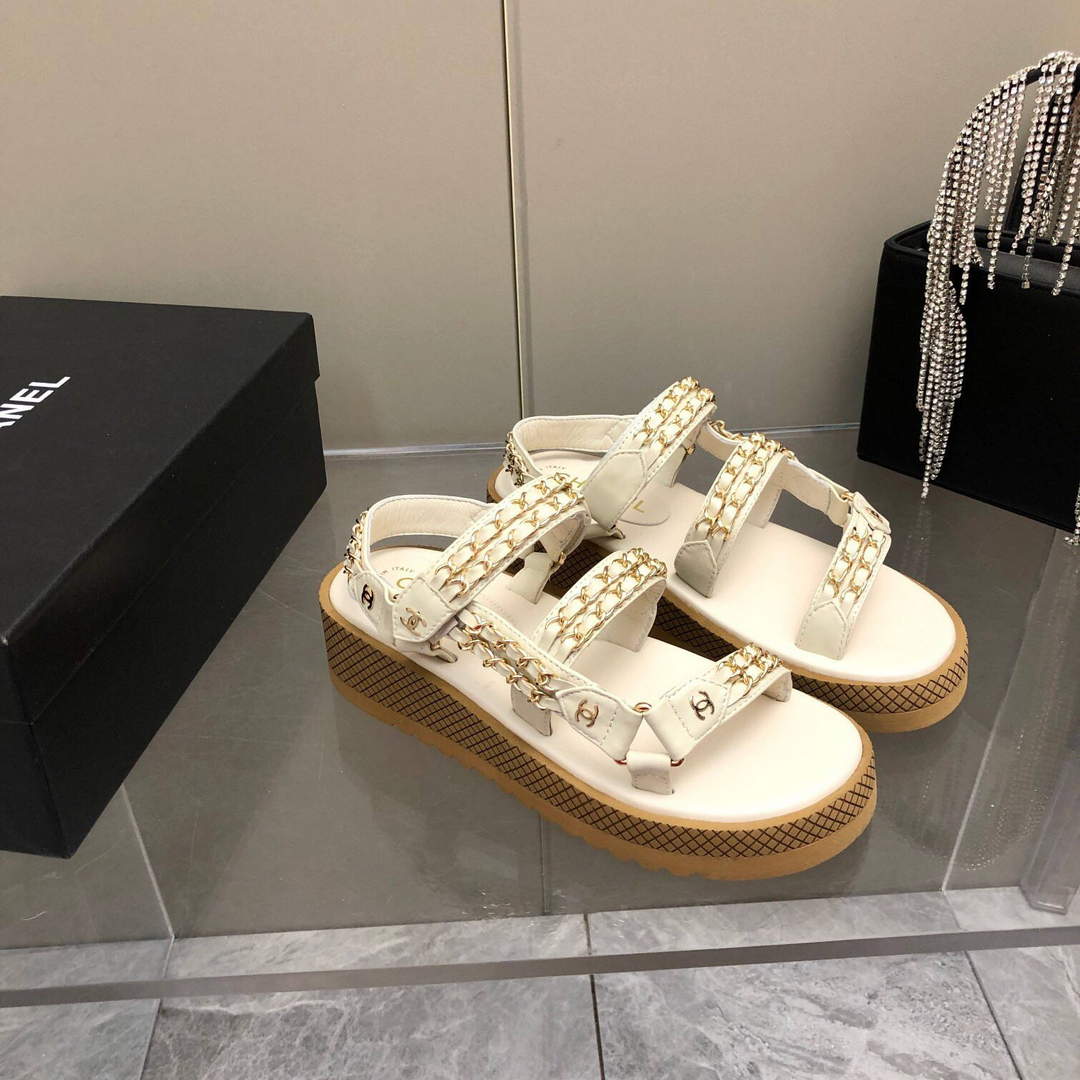 Chanel Women's Sandals Chanel Slippers Lambskin C90186