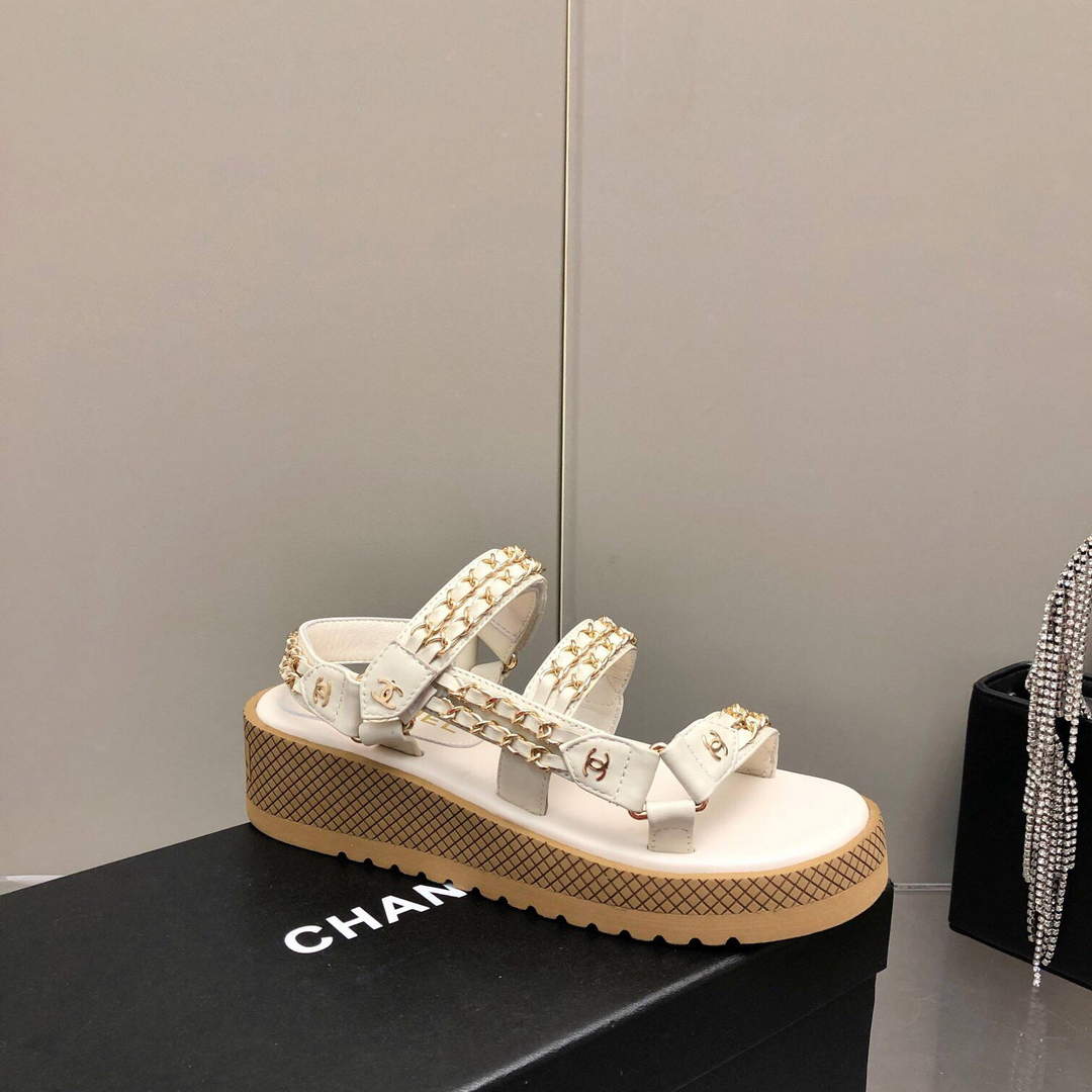 Chanel Women's Sandals Chanel Slippers Lambskin C90186
