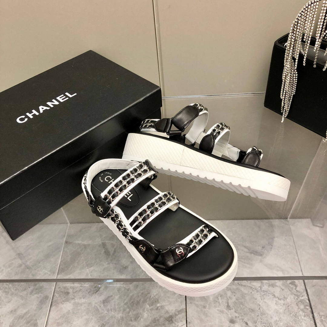Chanel Women's Sandals Chanel Slippers Lambskin C90187