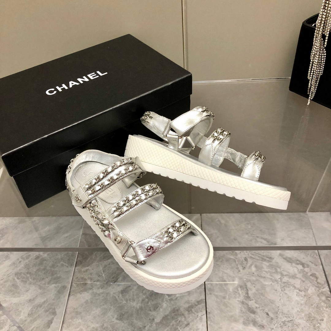 Chanel Women's Sandals Chanel Slippers Lambskin C90188