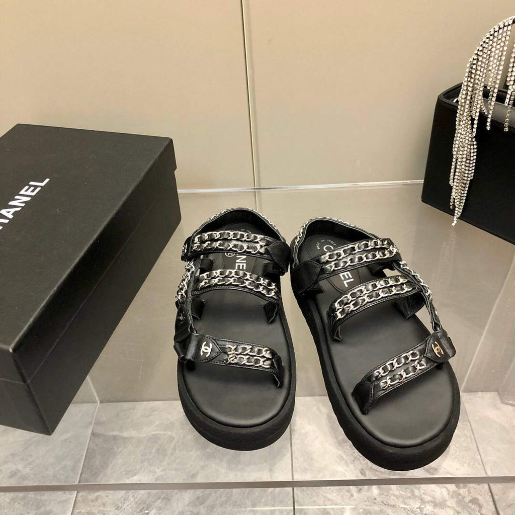 Chanel Women's Sandals Chanel Slippers Lambskin C90190