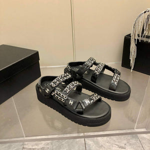 Chanel Women's Sandals Chanel Slippers Lambskin C90190 - 35 - View 1