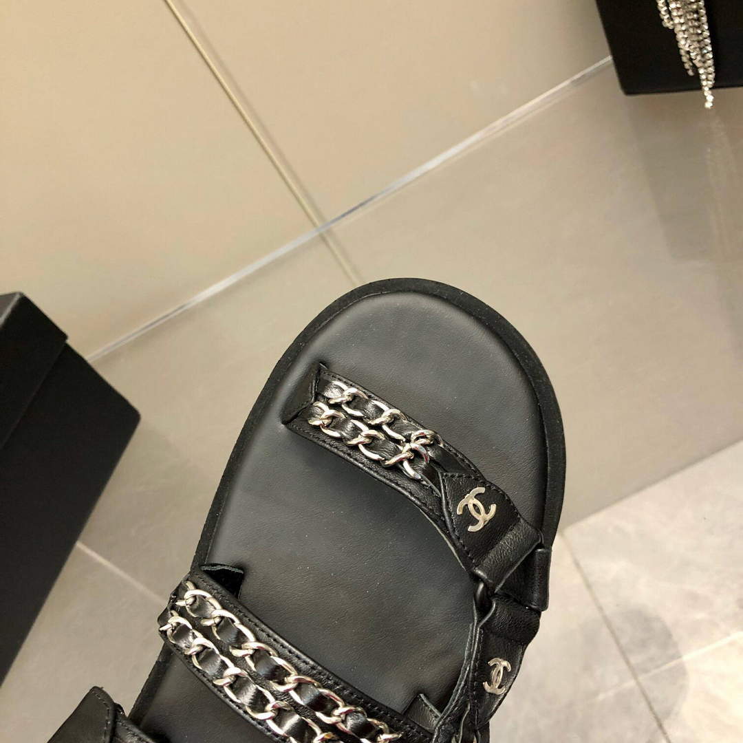 Chanel Women's Sandals Chanel Slippers Lambskin C90190