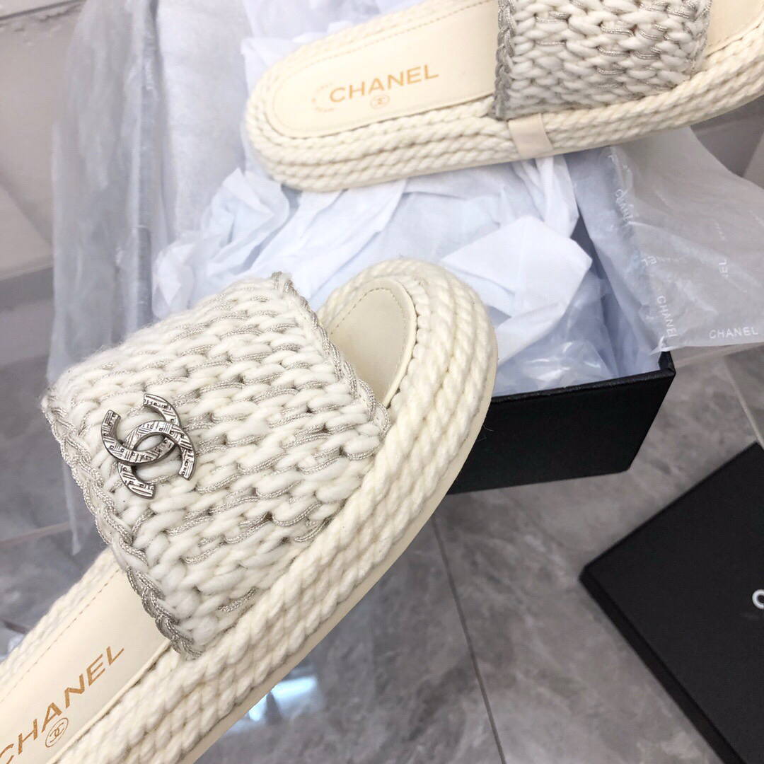 Chanel Women's Sandals Chanel Slippers Lambskin C90191