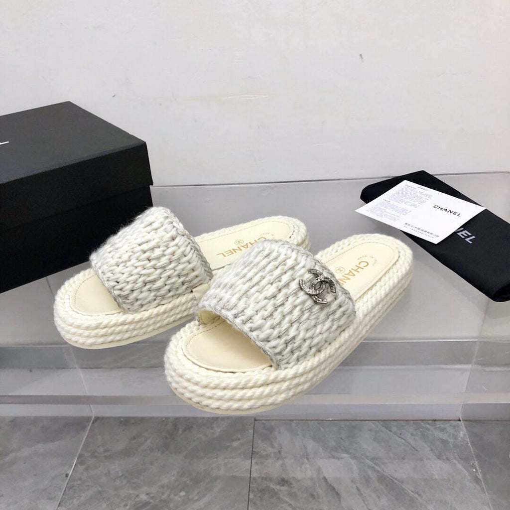 Chanel Women's Sandals Chanel Slippers Lambskin C90191