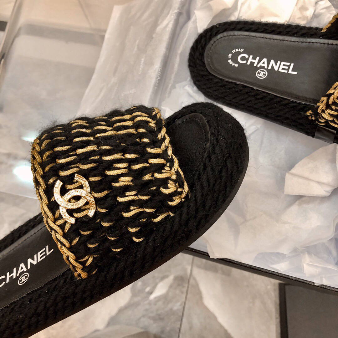 Chanel Women's Sandals Chanel Slippers Lambskin C90192