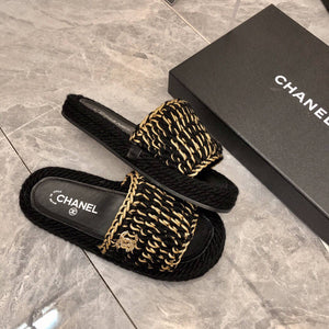 Chanel Women's Sandals Chanel Slippers Lambskin C90192 - 35 - View 1