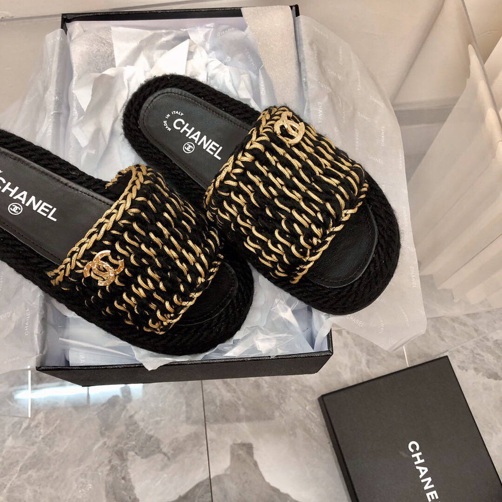 Chanel Women's Sandals Chanel Slippers Lambskin C90192