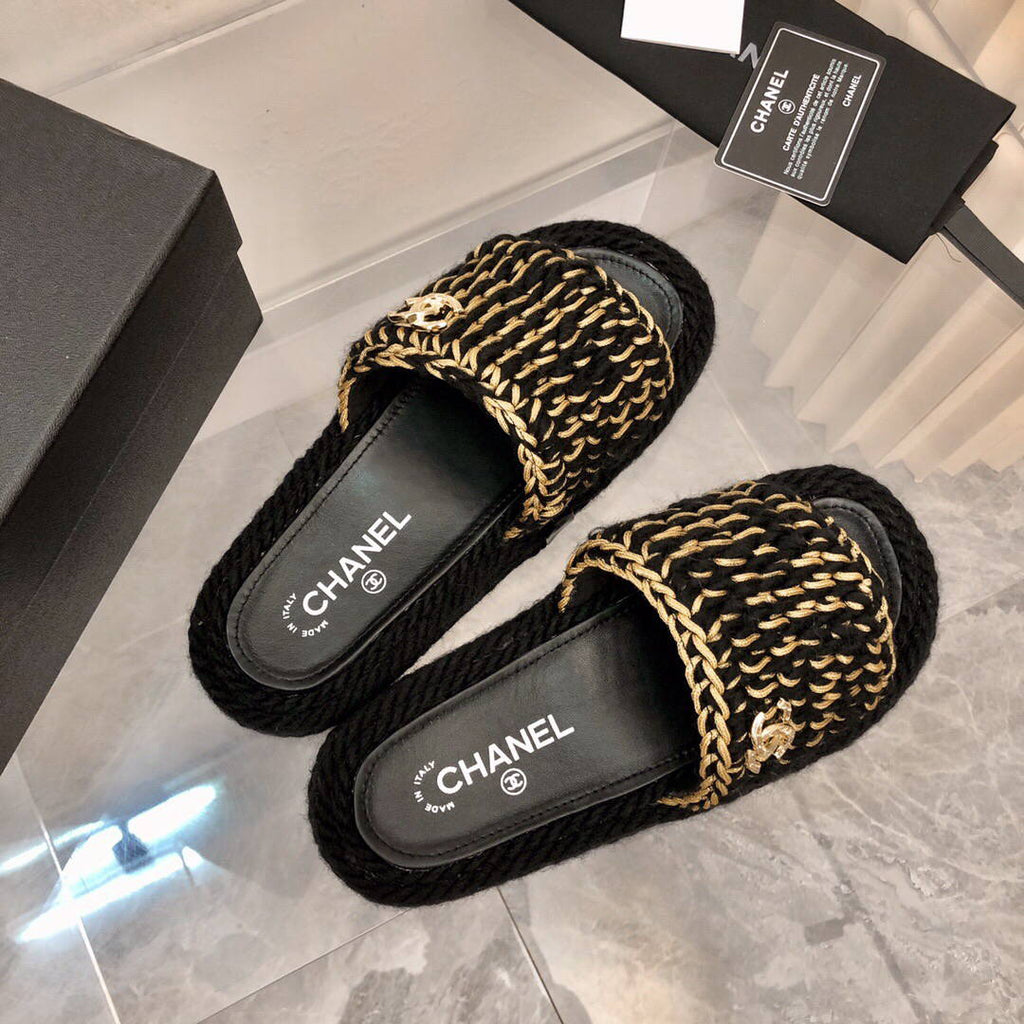 Chanel Women's Sandals Chanel Slippers Lambskin C90192